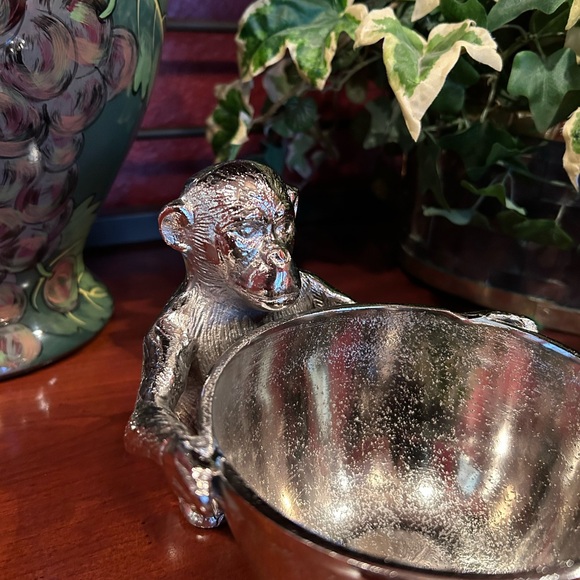 NWOT Silver Monkey Decorative Bowl - Made in India - Picture 3 of 13